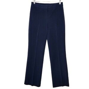 Jones New York Navy Straight Leg Trousers Pants Women's 4 Flat Front Stretch NWT
